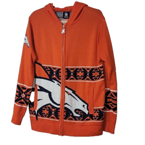 Denver BRONCOS fan sweater cardigan Ugly Christmas? Unisex M
